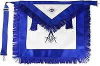 Vista 1 de Delantal masónico Master Mason Blue Lodge de cuero cuadrado y brújula para masón, Azul