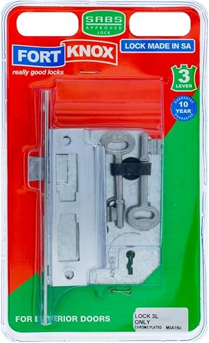 Eureka Mortise Lock Only 3-Lever Face Plate Chrome Plated, 14 mm x 102.3