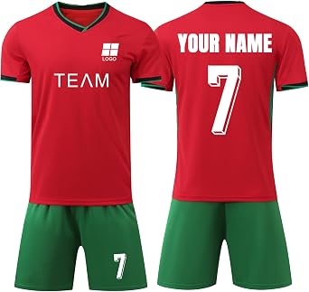 Generic Football Kits for Kids and Adults, 24/25 Home/Away Jerseys, Personalized Shirts with Name Number Logo, Shorts Set for Boys
