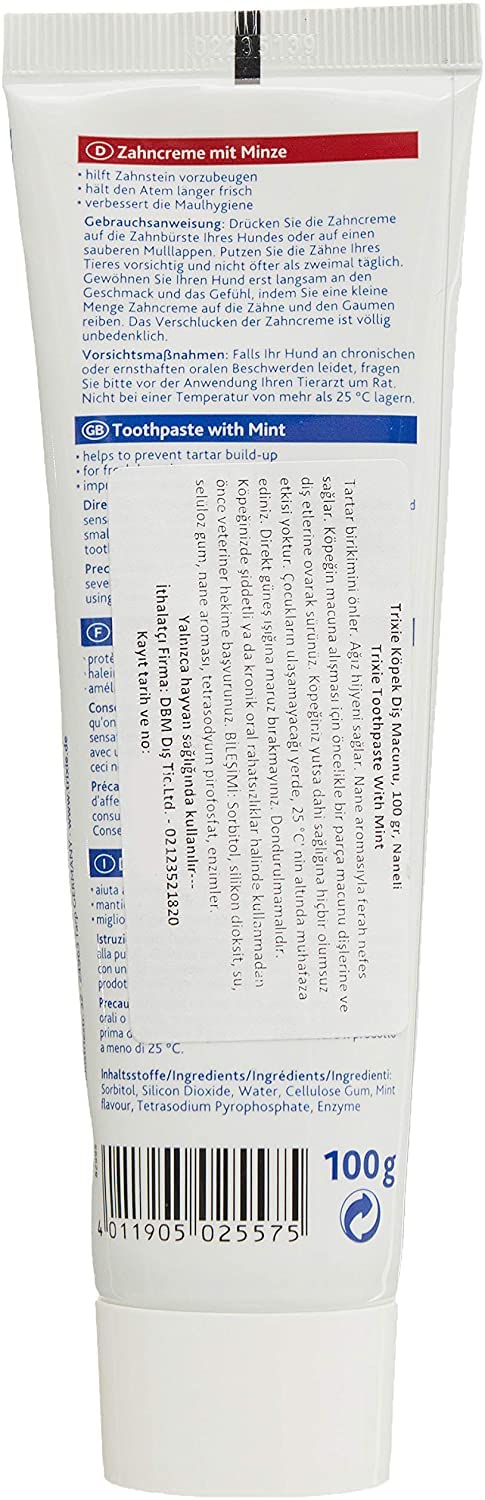 Trixie Dental Care Mint Dentifricio per cani 2 x 100 g Confezione doppia