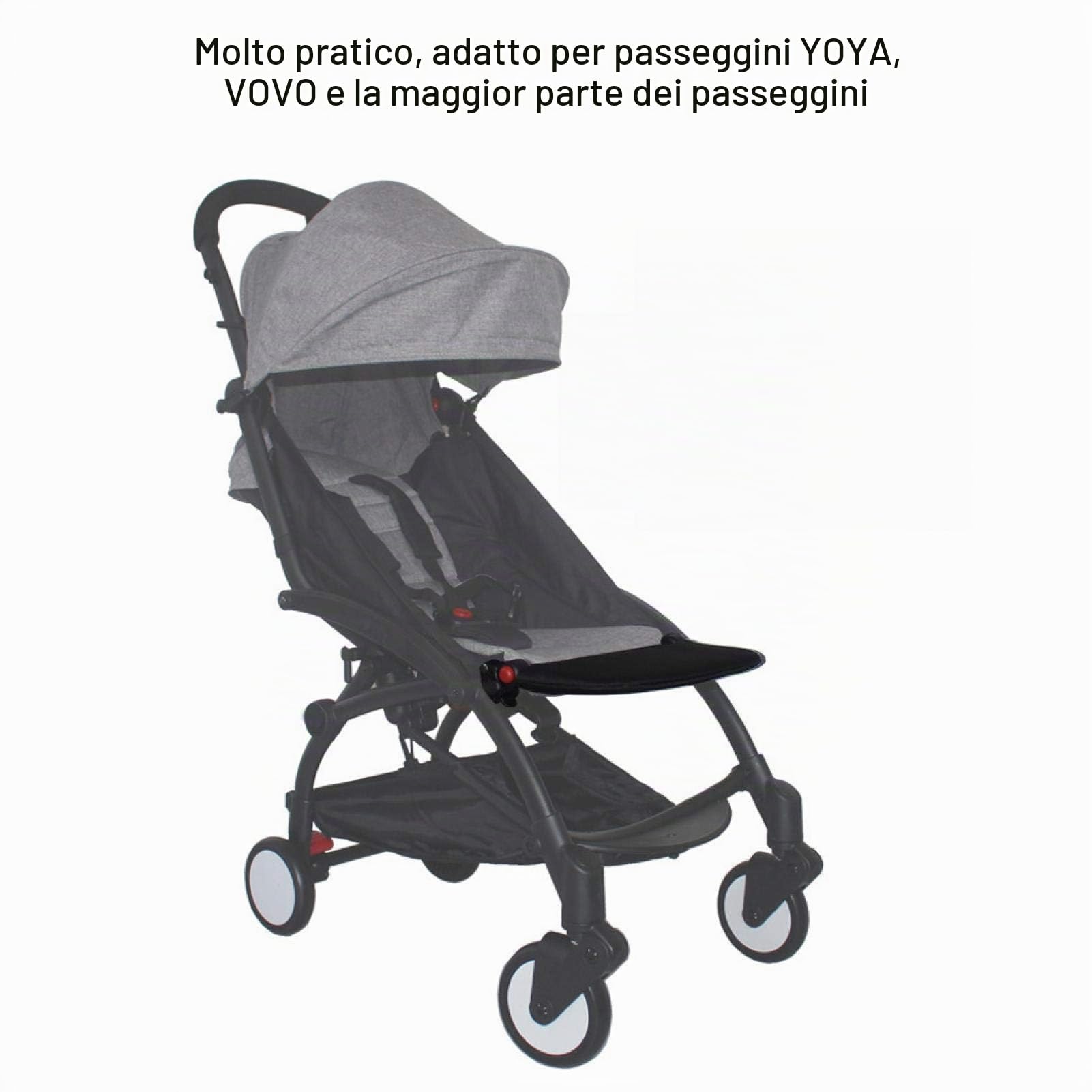 Naroote Poggiapiedi per Passeggino, Pratico poggiapiedi per Passeggino Resistente all'Usura per passeggini per YOYA/VOVO per Bambini(Black)
