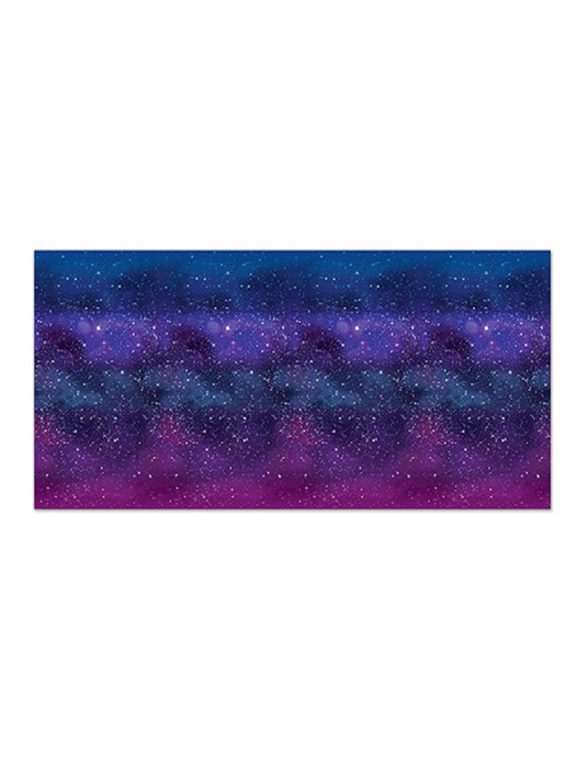 Beistle Wall décor Space Theme Photo Background Birthday Party Supplies, Blue/Purple/White, Galaxy