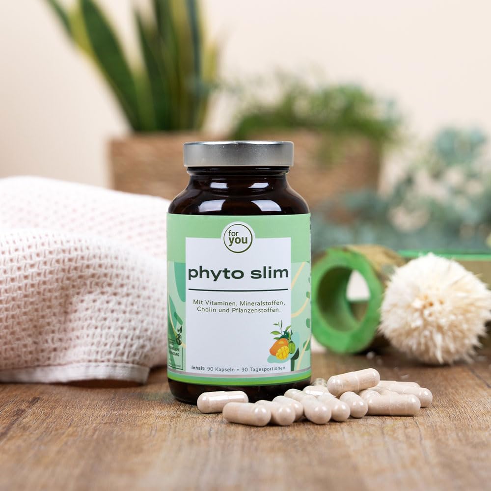 for you phyto slim 90 Kapseln - Hohe Bioverfügbarkeit - Mit hochwertigen Pflanzenstoffen: Buchweizenkeimpulver, afrikanischer Mango-Extrakt, Grüntee-Extrakt, grüner Kaffeebohnen-Extrakt