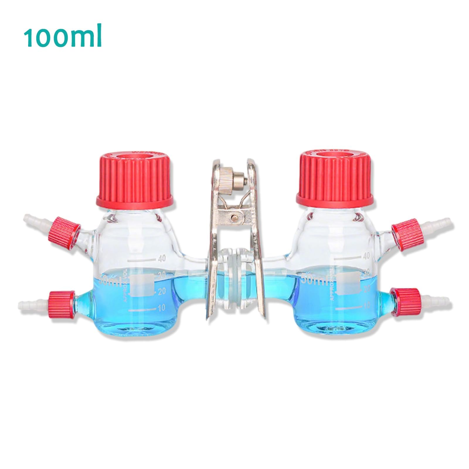 Cámara de reacción electroquímica microbiana, reactor de vidrio de doble cámara, capacidad de 100-2000ml, con membrana de intercambio de protones y puerto de torre, para experimentos