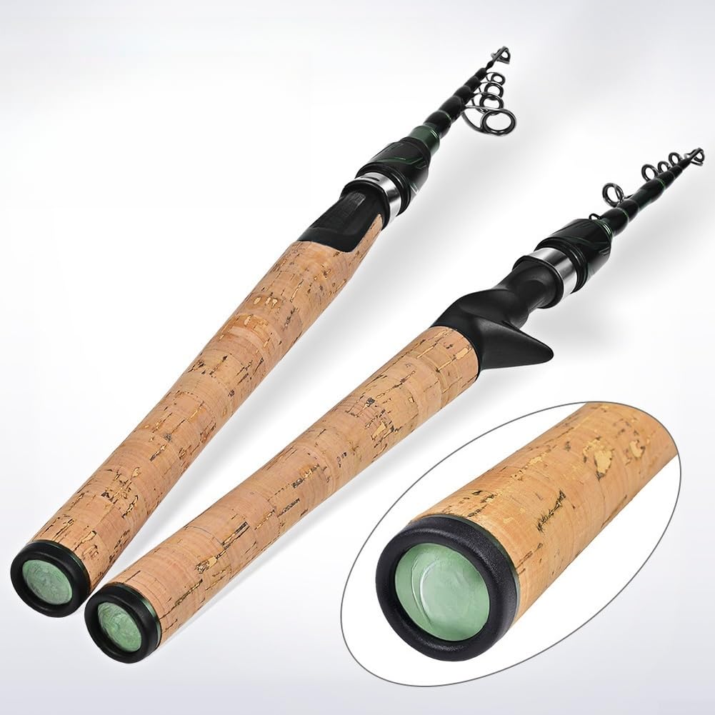 Canna da Pesca in di Carbonio 210cm Portatile Canna da Pesca(Open reel model2.3 m) | di carbonio ad densità, leggera e , ideale per pesca sportiva e viaggi frequenti