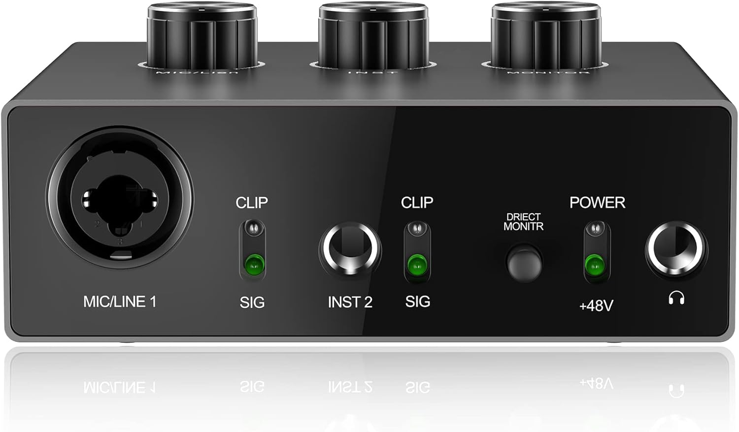 Audio Interfaces 16bit/48kHz, USB Computer Audio Interfaces with Headphone Amplifier for PC/Win