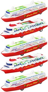 Toyvian 5Pcs Cruise Ship Models Ocean Liner Cruise Ship Yacht Model Collection Toy, Plastic Ship Models Toys, Boy Plastic Ship Ornament Toy Xmas Gifts, 6.3 X 1.77 X 1.26 inches, Assorted Style