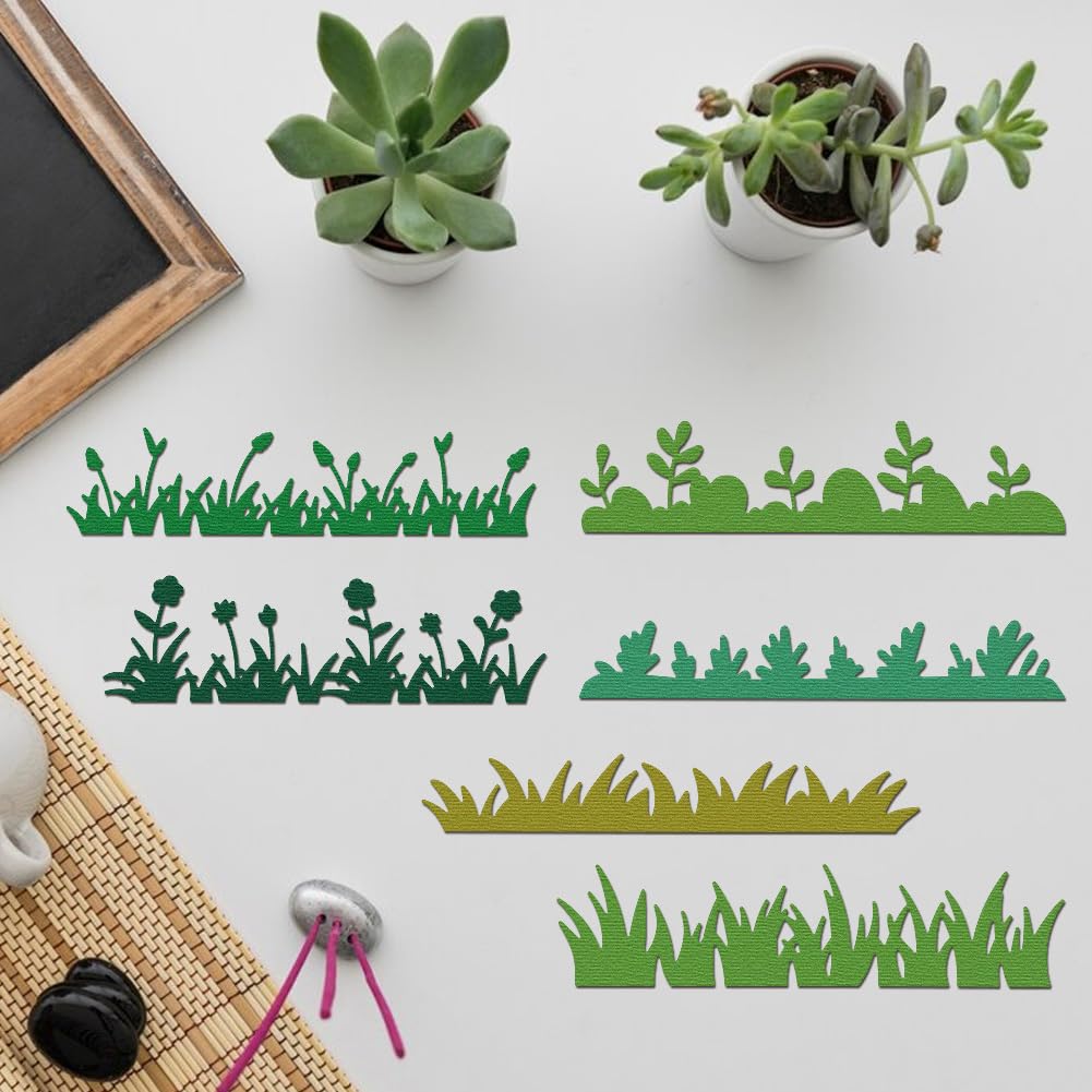 DELORIGIN Grass Edge Cutting Dies Grass Card Making Die Stencil Metal Die Cuts Card Scrapbooking Embossing Template Dies for Greeting Cards Birthdays Craft Paper Album Invitation Festive Decor - Image 4