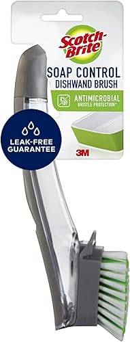 Scotch-Brite avanzado - Mango de control de jabón con cepillo fácil de usar antimicrobiano duradero y reutilizable