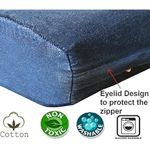 Dogbed4less-Large-Memory-Foam-Dog-Bed-Pillow-with-Orthopedic-Comfort-Waterproof-Liner-and-Washable-Durable-Pet-Bed-Denim-Cover-41X27-Blue - Cucciolini Doodles Dogbed4less-Large-Memory-Foam-Dog-Bed-Pillow-with-Orthopedic-Comfort-Waterproof-Liner-and-Washable-Durable-Pet-Bed-Denim-Cover-41X27-Blue