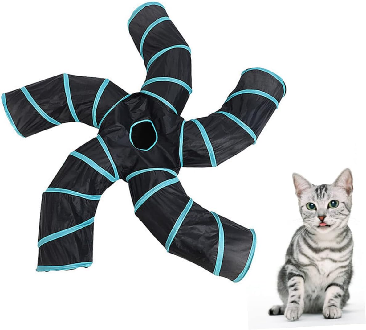 Foldable Cat Tunnel Toy Interactive Play Tube for Fun and Exploration for Indoor Cats Dogs and Other Pets Educational Game Tunnel for Active Play