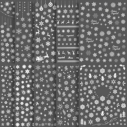 Snowflake Nail Art Sticker Decal Set, 3D Self Adhesive Nail Stickers, Christmas Nail Stickers, Snowflake Nail Art Decals, Nail Art Stickers For Nail Art Design, Nail Stickers For Girls, Diy Nail Art Decoration Accessories Decals For Nail Salon… #TOP5
