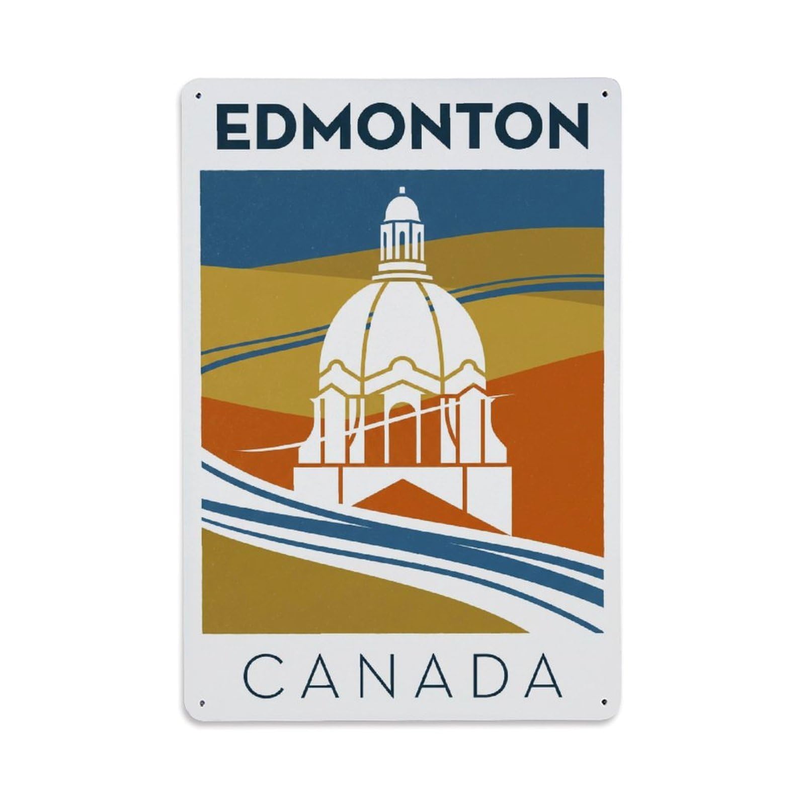 Xanthor Style Travel Canada Edmonton Metal Tin Sign