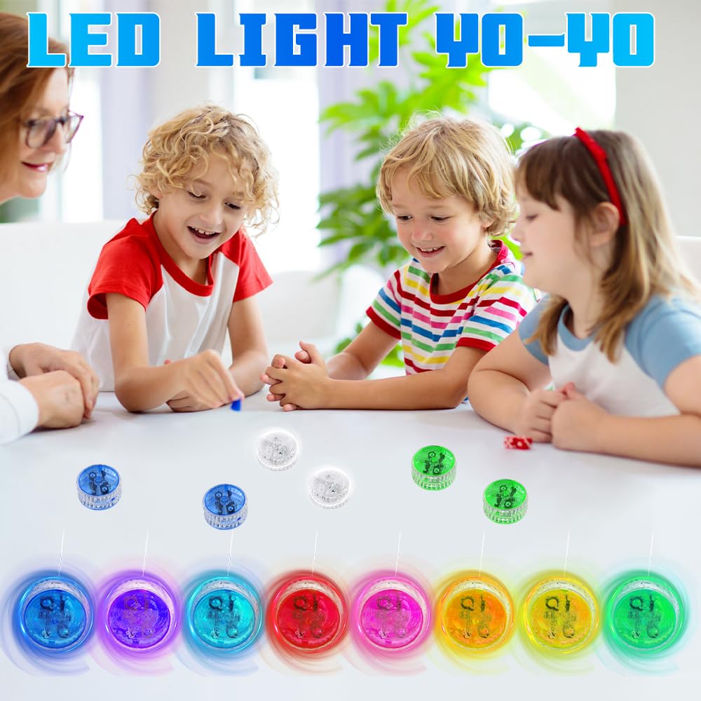 Pack De 18 Yoyós Con Luz LED – 9 Colores, Responsivos Y Ligeros, Ideales Para Principiantes, Niños Y Adultos