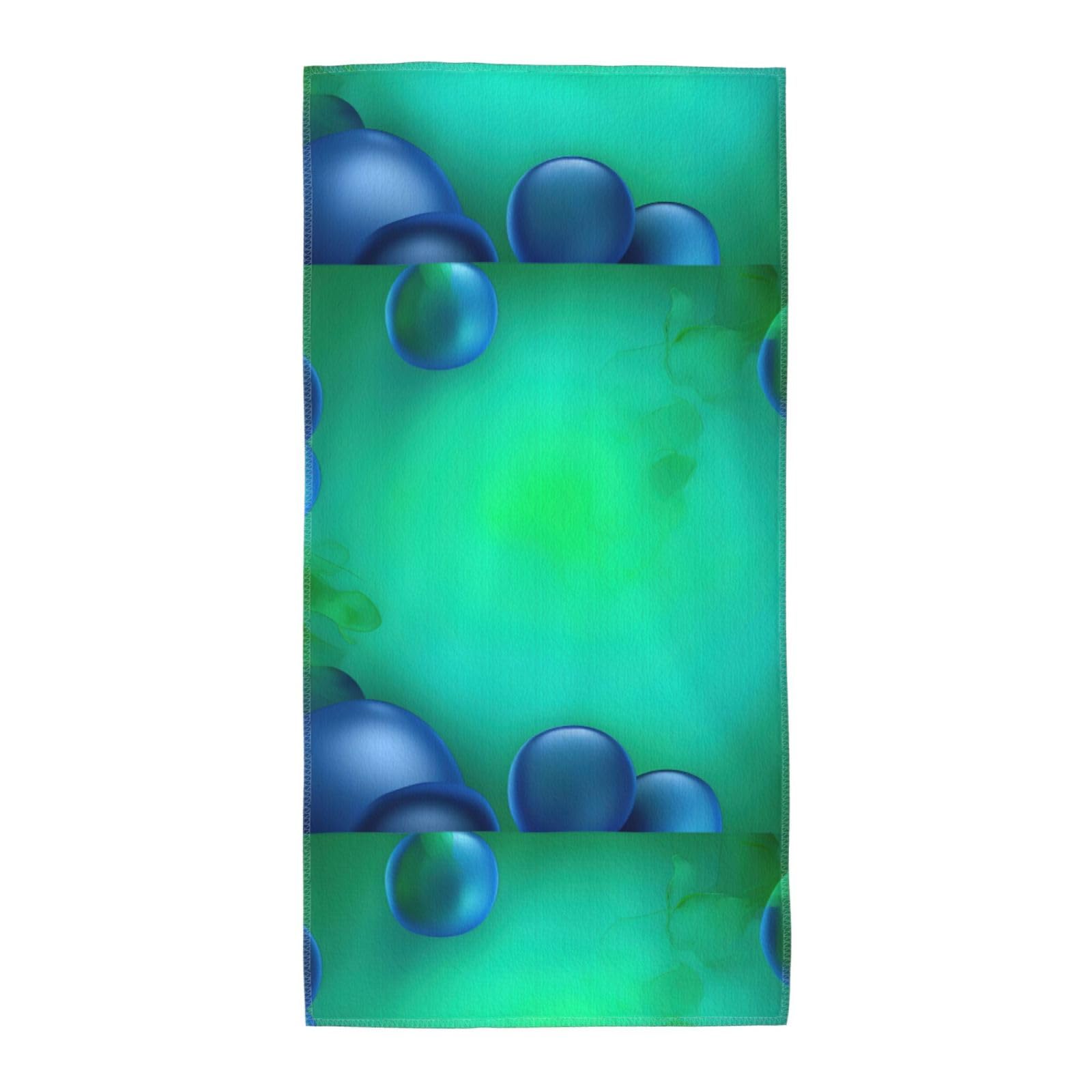 Cbaaghh Teal Blue Print Towel, Towels Thick Face Towels Fast Drying Washcloth For Bath, Spa, Gym