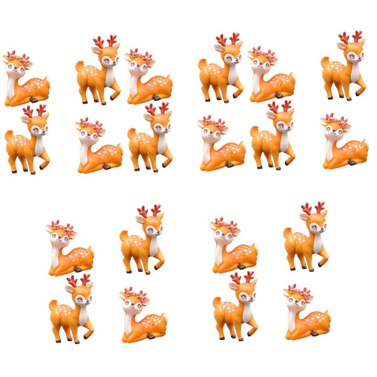 Amosfun 20stücke Cartoon Rehkitz Figuren Niedliche Tierornamente Für Cake Und Party-Dekoration REH Miniaturen Für Mikrolandschaften Und Pflanzgefäße