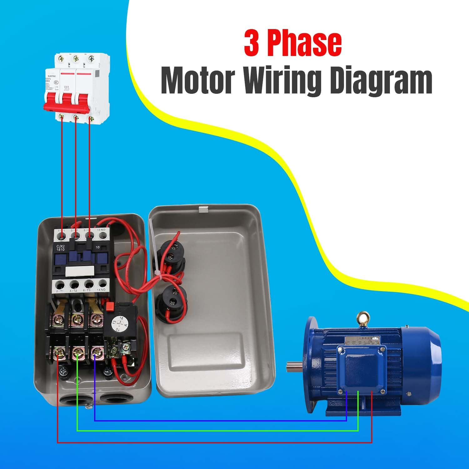 Avviatore magnetico per motore elettrico, 220/240 V, 4 kW, 10-16 A, 5,5 HP, avviamento magnetico monofase per motori (interruttore a pulsante)