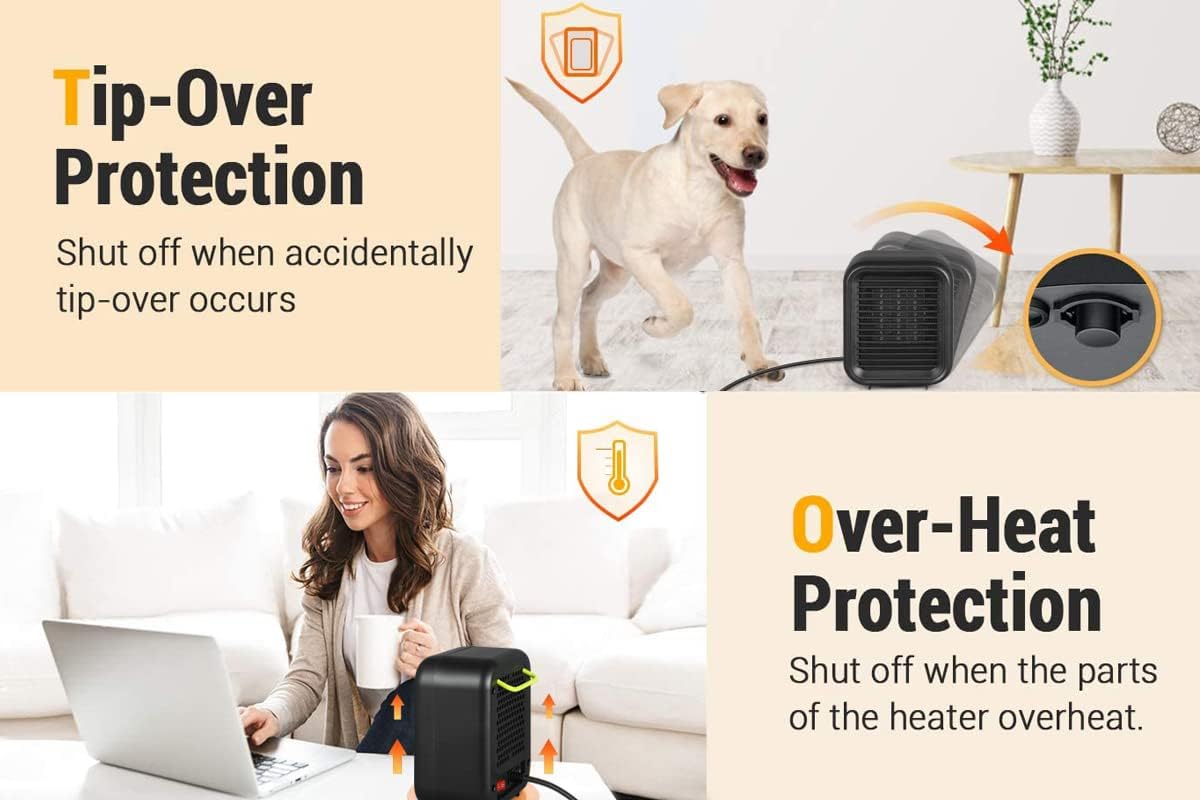 Mayeec Powerful Fan Heater with 2 Heat settings Upright Electric