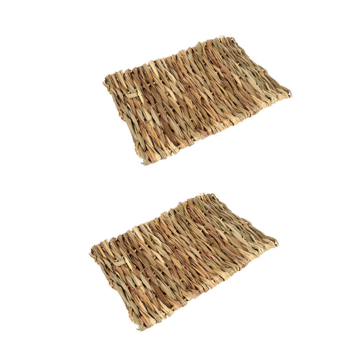 Housoutil 6stücke Pack Essbare Grasmatte Für Haustiere Handgewebt Aus Seegras Für Meerschweinchen Kaninchen Und Kleintiere Sicheres Kauspielzeug Und Schlafunterlage
