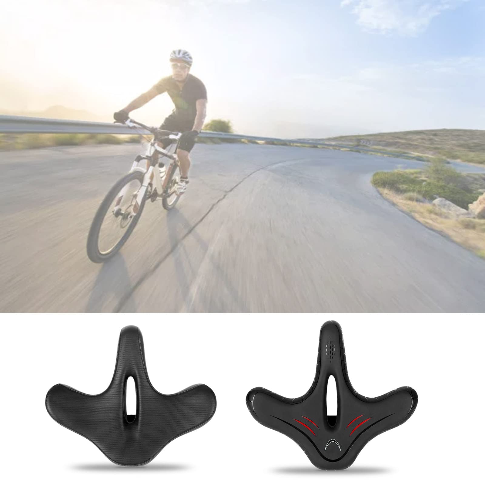 Sella per bicicletta allargata per bicicletta, impermeabile, in pelle PU, cuscino per bicicletta per donne e uomini, cuscino di ricambio per bici da ginnastica