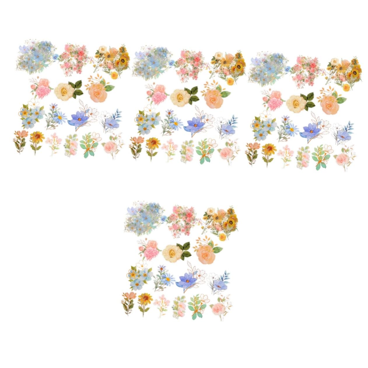 Gadpiparty 12 Set Adesivi Floreali per Scrapbooking Adesivi Decorativi Trasparenti e Impermeabili per Album e Stile e Creativo con Motivi e Piante