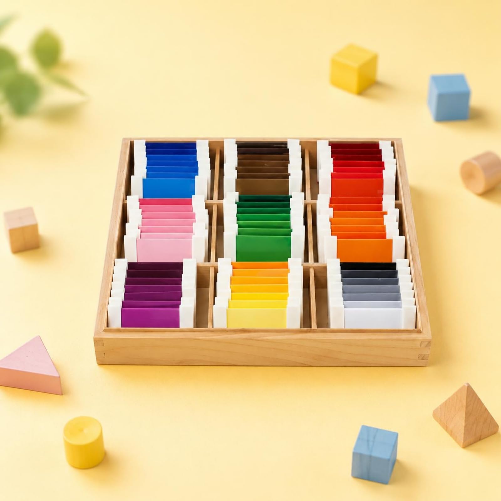Qianly Früherziehungs-Farbtafeln herausnehmbar Holz-Farbtafeln PVC Früherziehungs- Steckspiel für Kinder