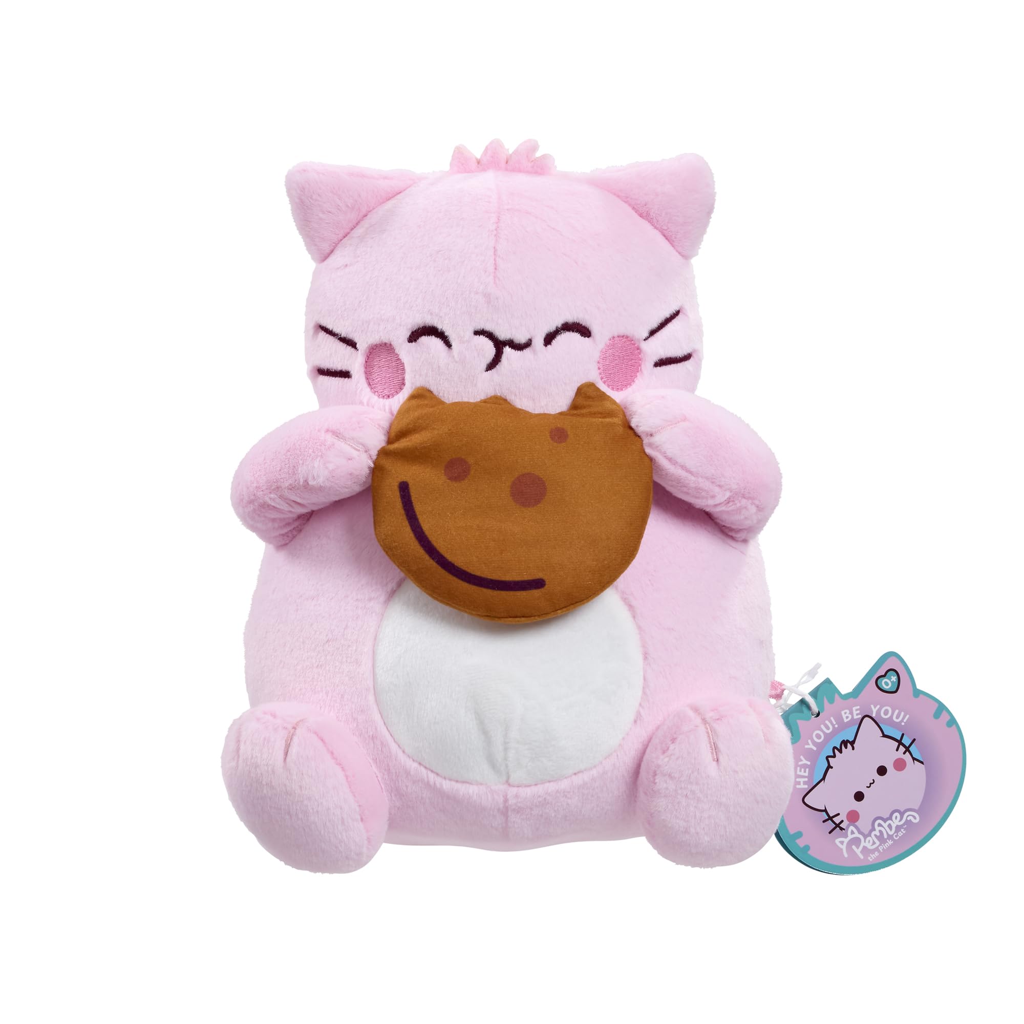 Rainbow Designs Cookie Pembe Pink Cat Soft Toy, 23cm Kawaii Plush holding Star, Cute Collectable Gift for Kids & Adults, Soft Fabric Stuffed Animal, Positive & Uplifting Small Plushie