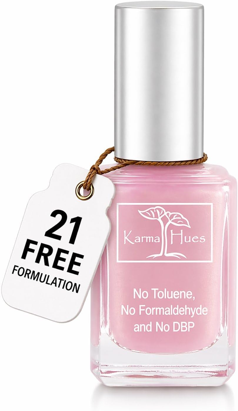 Natural Nail Polish, Vegan, and Cruelty-Free, No Toluene, No Formaldehyde, No DBP, and Free of TPHP, Pretty in Pink