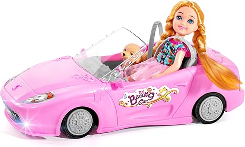 Miniatura 2 de ULOVEME Coche RC rosa de 2.4 GHz para niñas -118 juguete de carreras con control remoto con muñeca - Juguete de cumpleaños para niñas 8-10