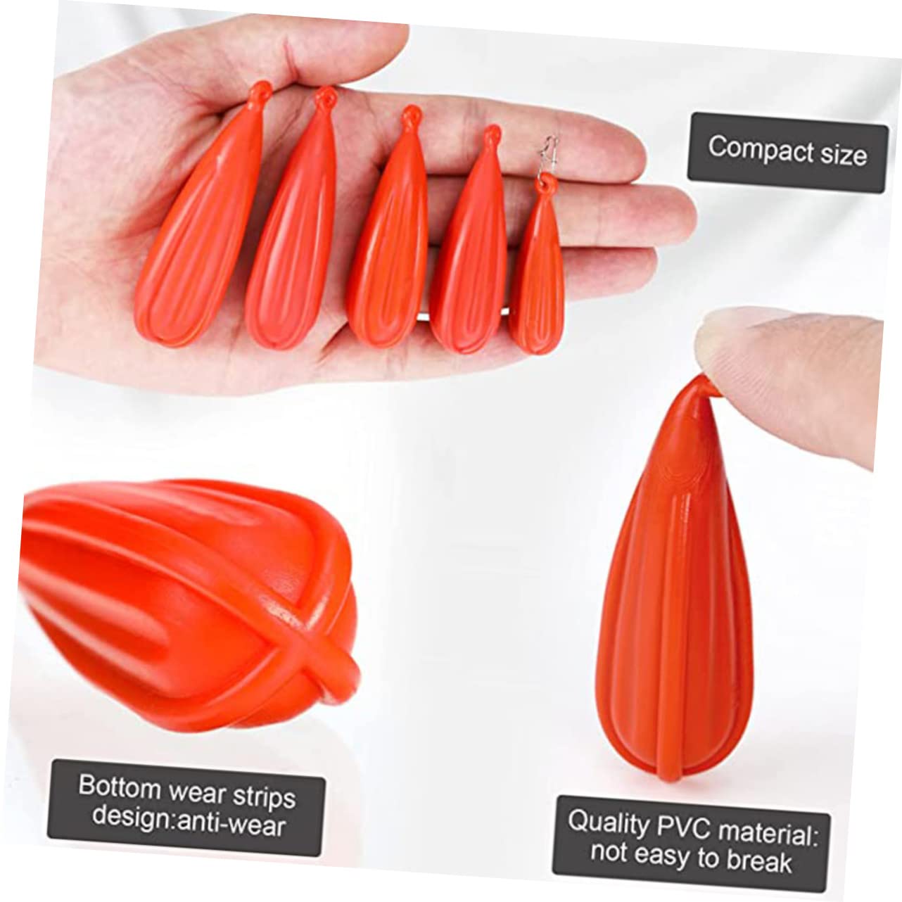 PAMINGONO Spina di Pratica Compatta in PVC per Pesca, Set da 5 Esche da Lancio Professionali Resistenti all'Usura, Accessorio da Pesca per Migliorare
