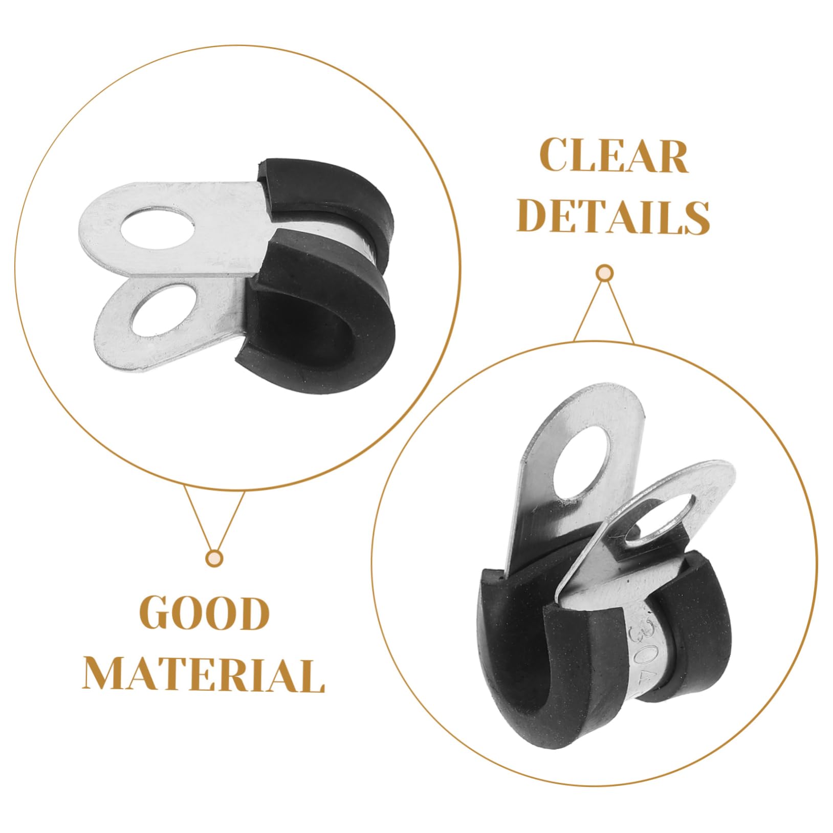 Holibanna 100 Pezzi Con Morsetto in Gomma Morsetti a Tubo Morsetto Per Cavo a Forma Di u Per Tubi Per Condotto Stringicavo Serracavi Acciaio Inossidabile Silver