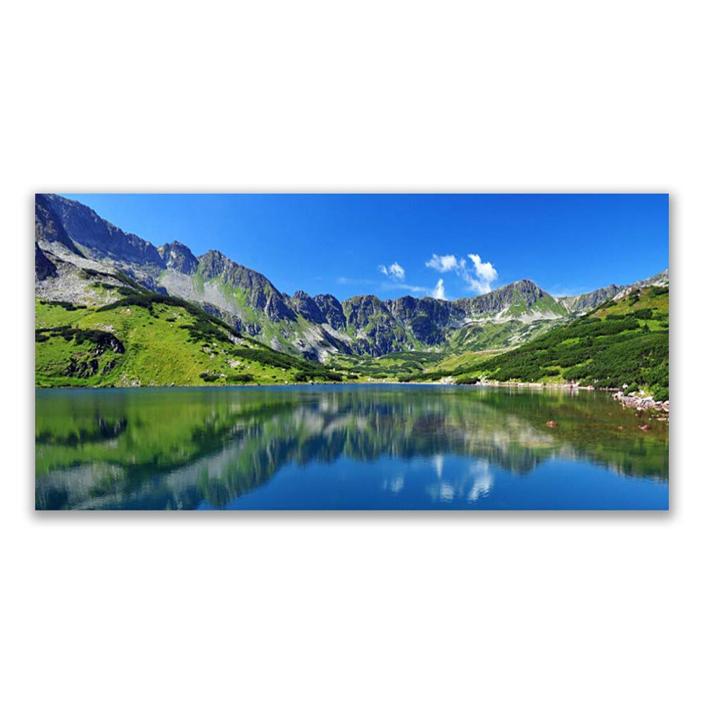 Tableau en Verre Trempé 120x60cm Tulup - Décoration Murale Moderne Salon et Paysage de Montagne