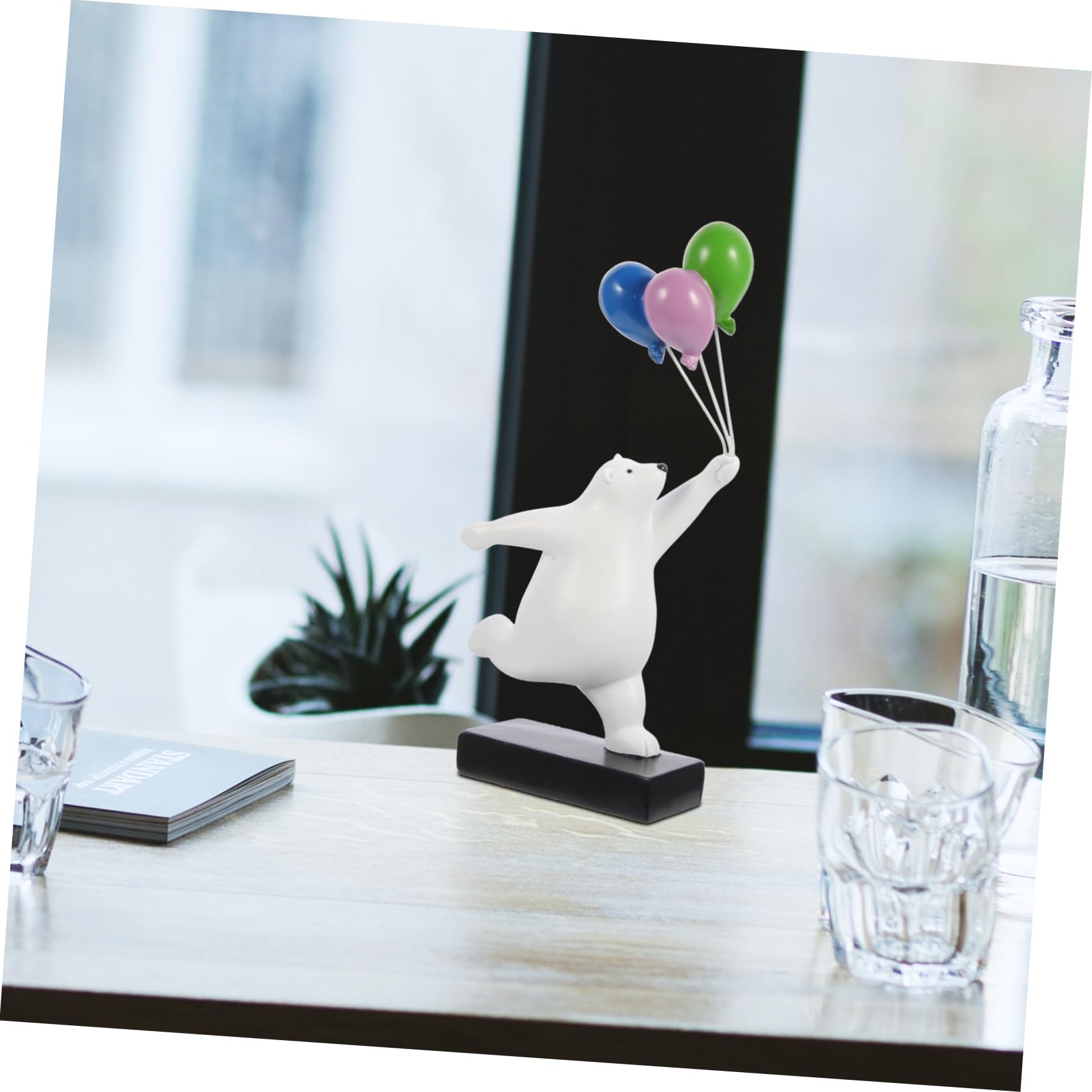 GALPADA e Cartoon Palloncino Orso in Resina Design Vivace Ornamento Raffinato per Decorazione da Scrivania per Casa e Ufficio