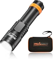 Vista 1 de ORCATORCH Luz de buceo D700 de 1700 lúmenes con haz estrecho de 6°, interruptor mecánico de encendido/apagado, impermeable IP68, linterna submarina