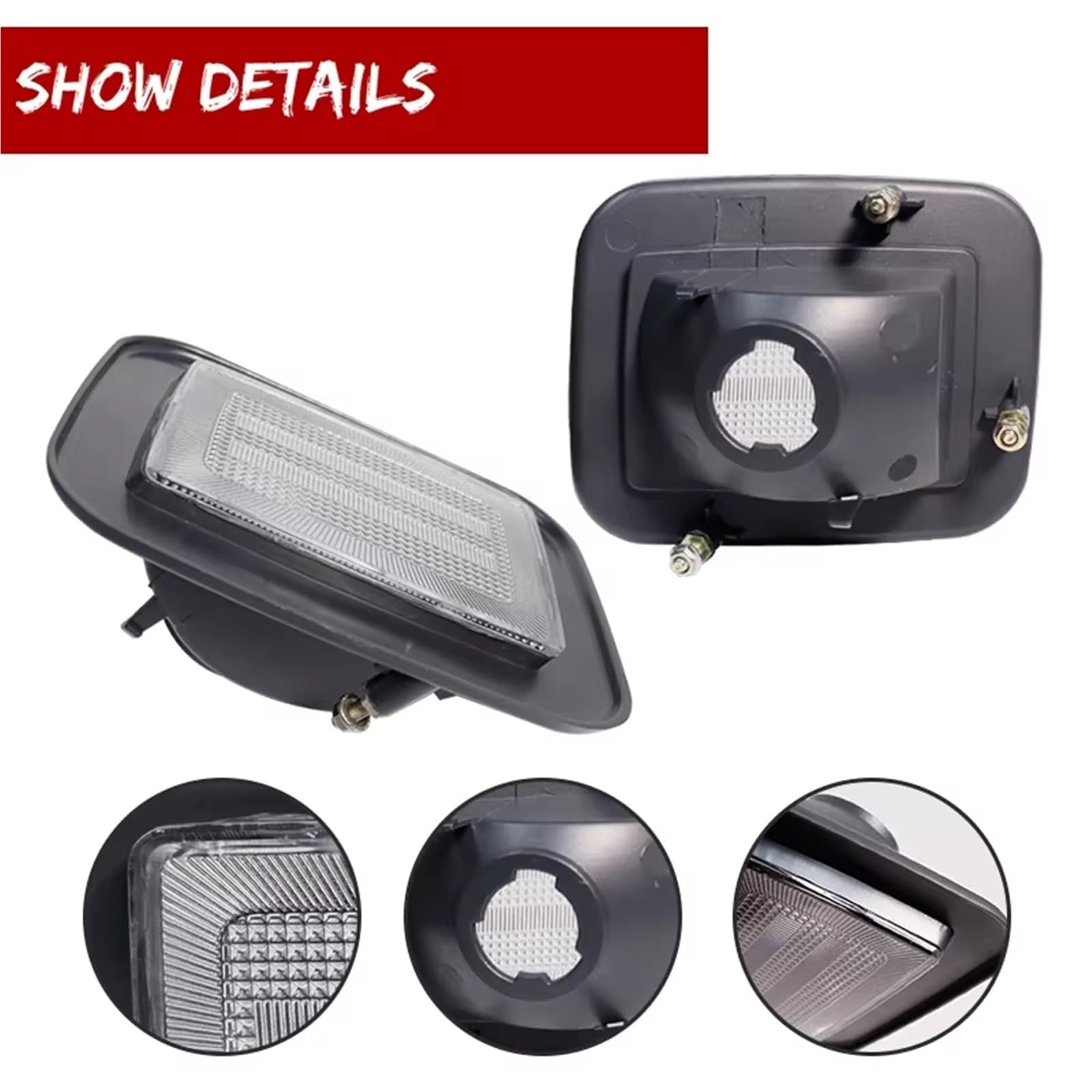 Luces de posición Para Hummer Para H2 2003-2009 Para SUT 2005-2009 Lente Cubierta Luz Intermitente Delantero Coche Carcasas Sin Casquillo Bombilla Intermitentes Laterales(Smoked Lens)