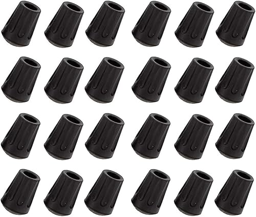 Lainrrew Paquete de 24 puntas de bastón de senderismo, bastones de senderismo duraderos, puntas de goma de repuesto, protectores para bastones de