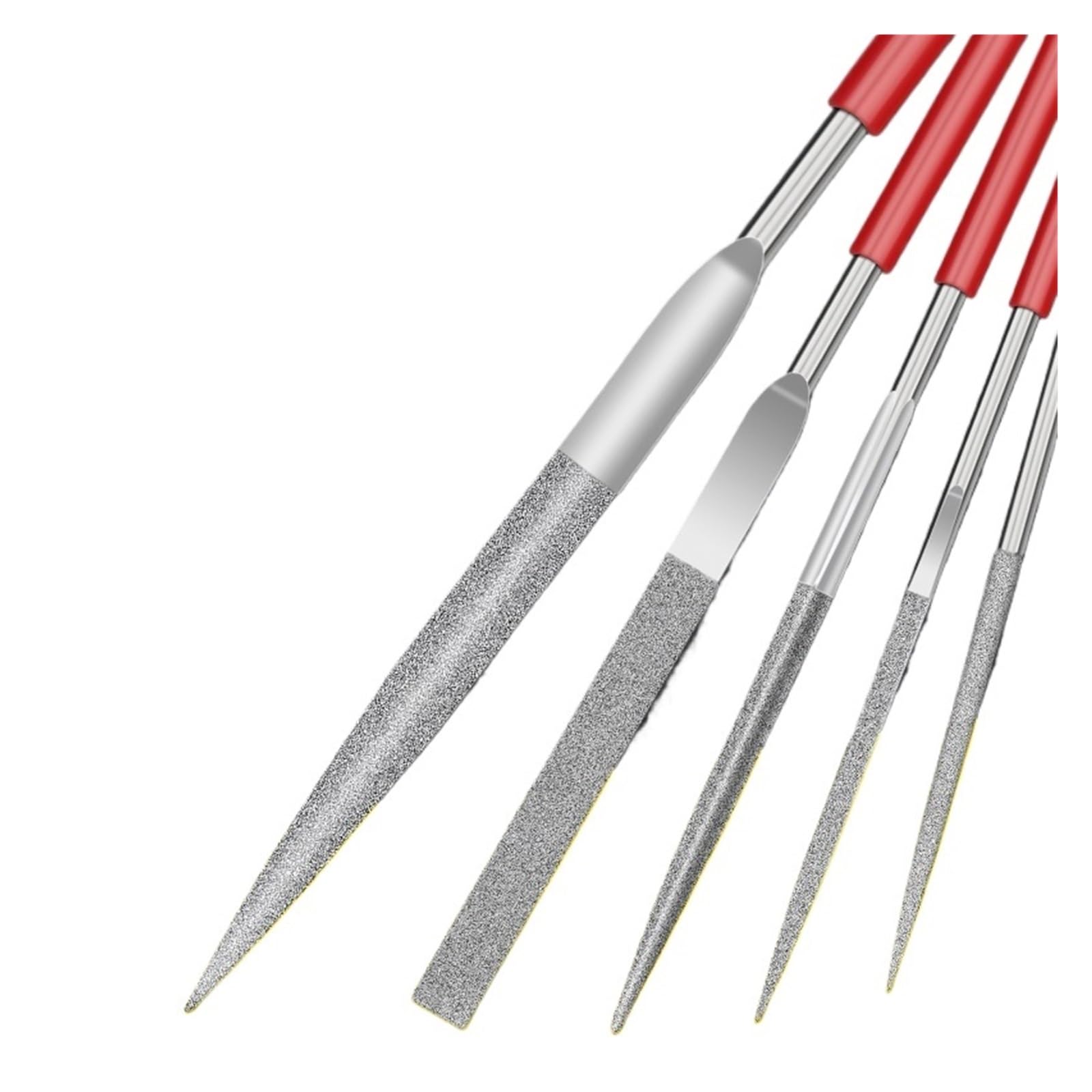 Zestaw pilników igieł diamentowych do precyzyjnego opisywania na modelu, plastiku, 5 szt. / 10 szt. pilników ręcznych ze stali stopowej (5 szt., 4 x 160 mm)