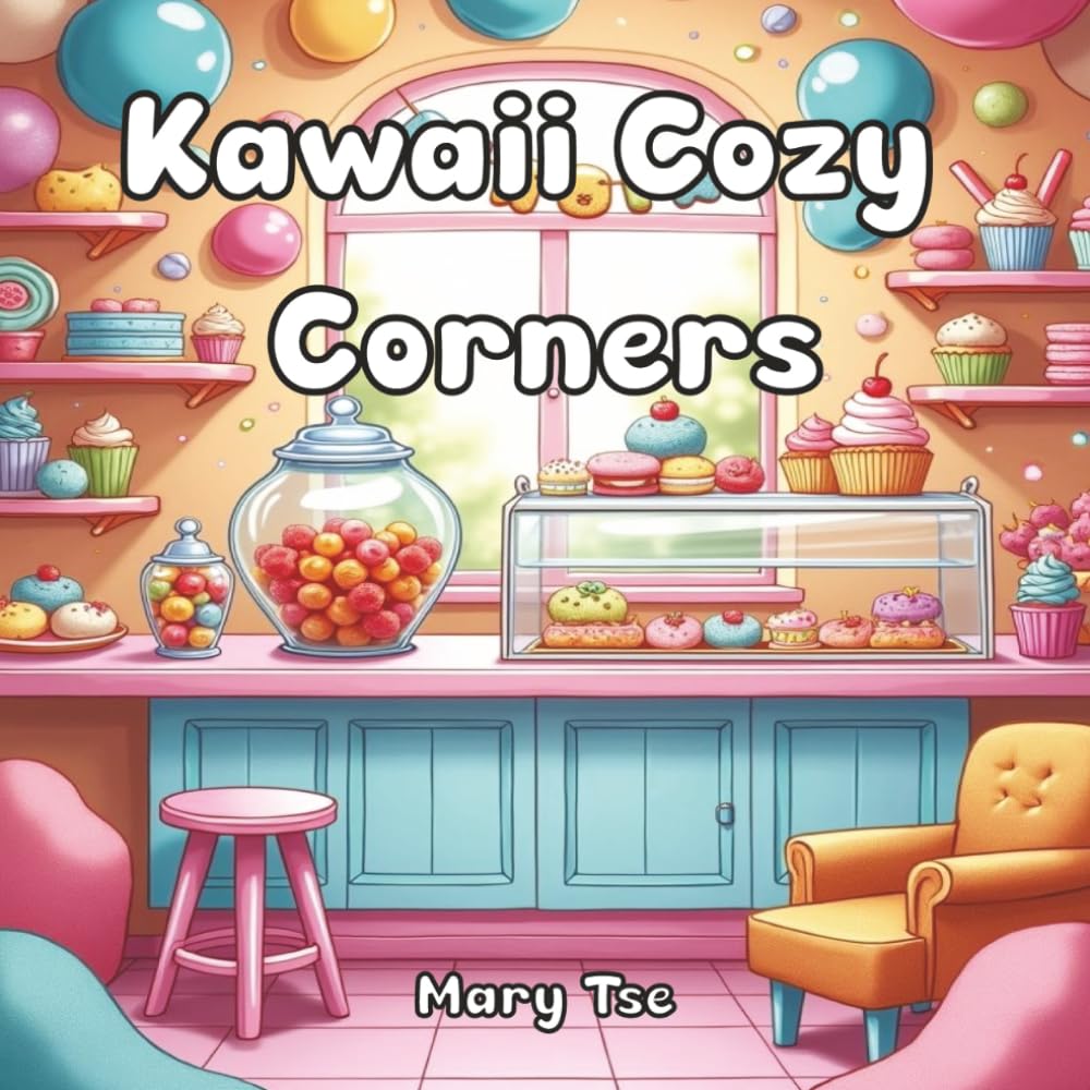 Kawaii Cozy Corners: Cozy Corners, Cute Coloring Book for Adults and Teens Featuring Adorable Corners and Hygge Spaces to Relax and Unwind