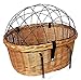 Tigana XXL Fahrradkorb Hundekorb für Lenker Weide oval mit Gitter 56 x 44 cm (N-S) + Kissen