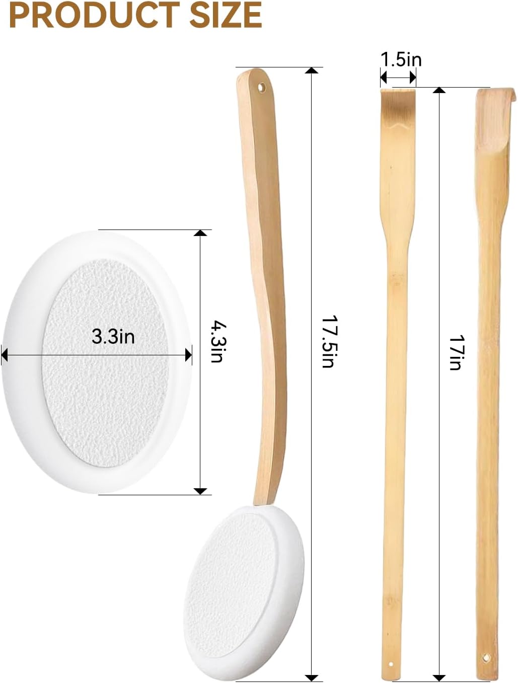 Lotion Applicator for Back, 4 Replacement Pads with 17" Curved Handle, Back Lotion Applicator for Kids, Elderly, Women, with Back Scratcher Skin Cream Medicine Moisturizer Tanner