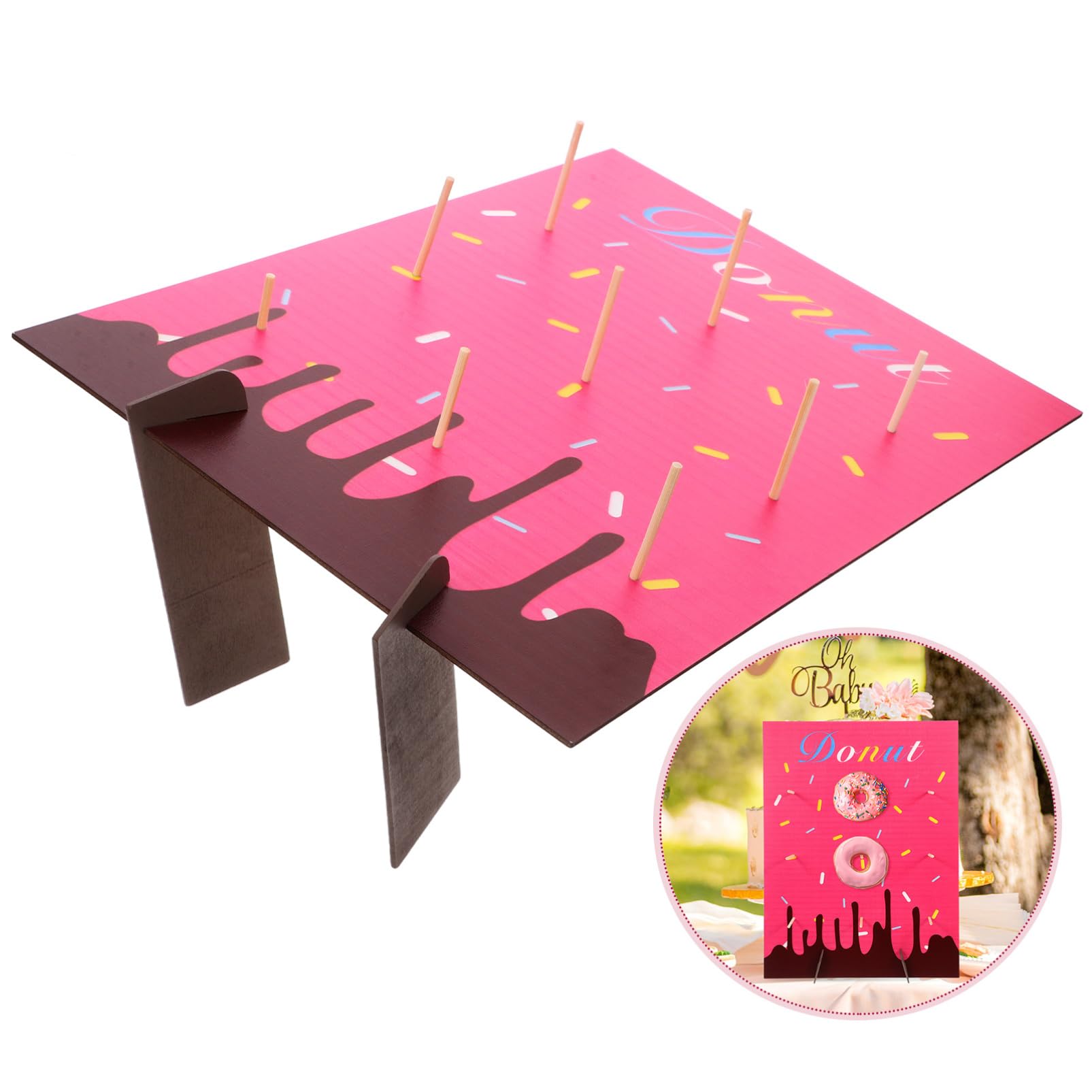 Soporte De Madera Para Donuts Expositor Dulce Para Fiestas y Cumpleaños Decoración De Mesa Para Bodas y Eventos Organizador De Rosquillas Cocina o Pastelería