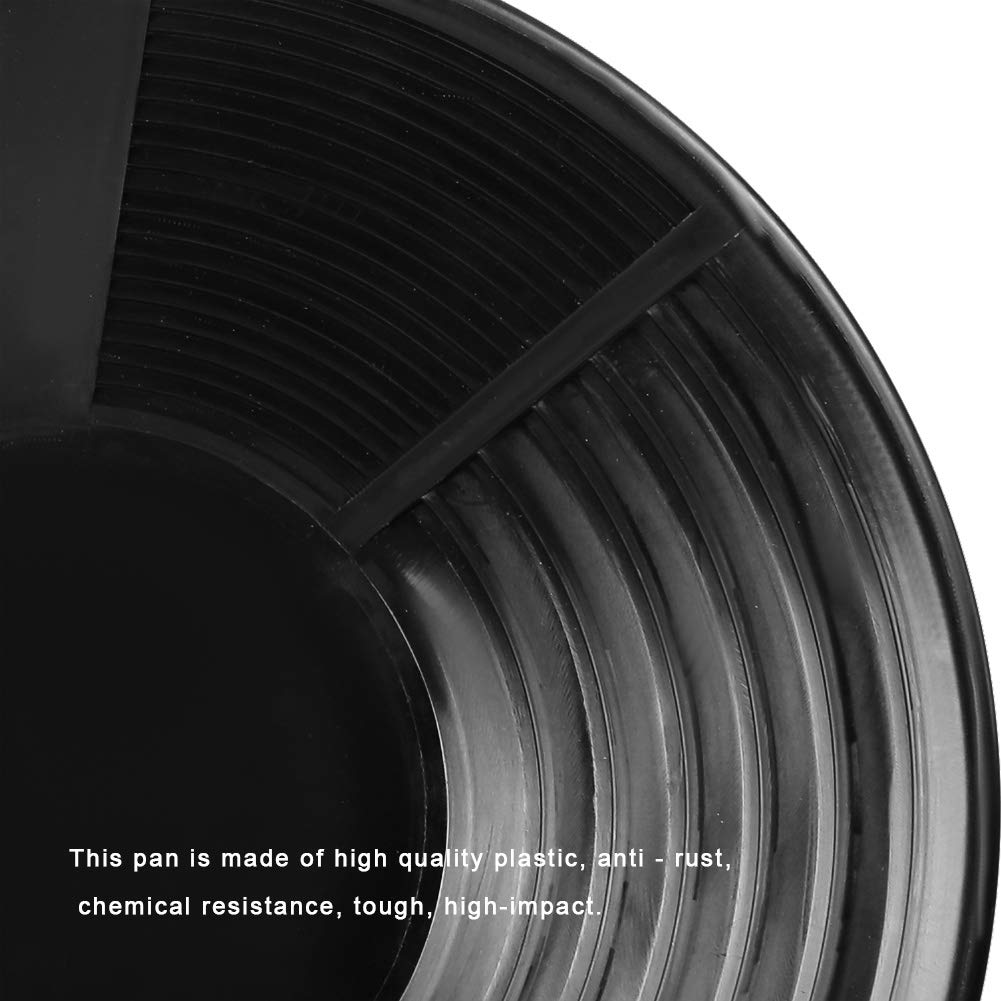 Poêle de Prospection d'or en Plastique Noir, avec Texture Peu Profonde et Profonde pour la Récupération des Minéraux D'orpaillage