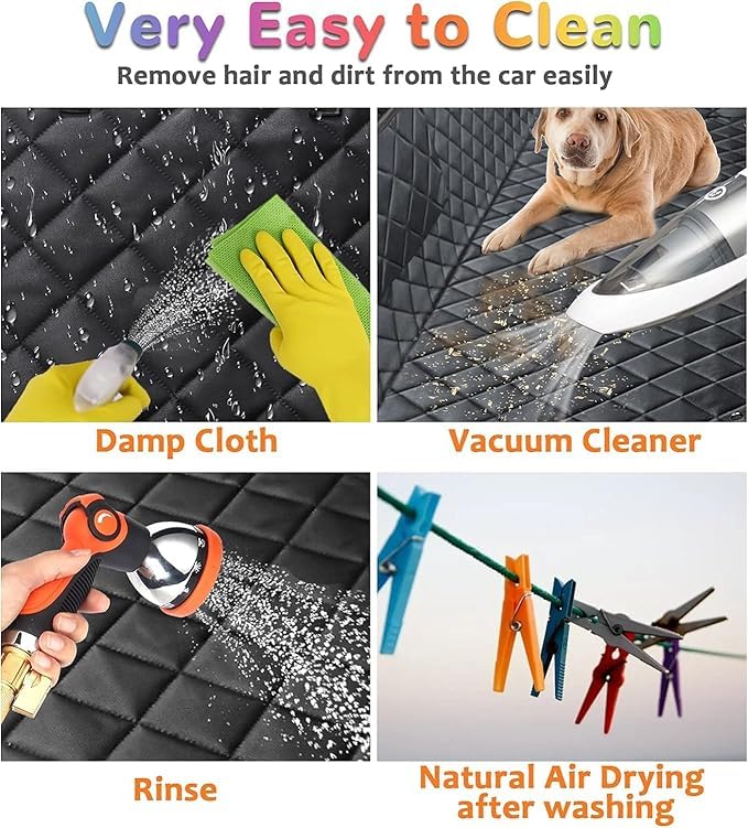 Image of 6-in-1 Dog Car Seat Cover for Back Seat, Waterproof Dog Car Hammock with Mesh Window, Non-Slip Pet Backseat Protector for Cars, Trucks and SUVs (Blue, 6 in 1 Dog CAR SEAT Cover)