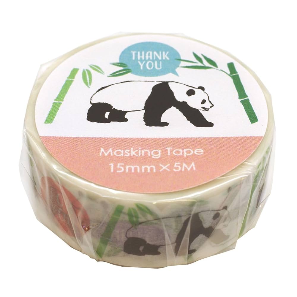 海外マスキングテープ巻売り 麦香るパン屋さん パンダ アニマル 人物マステ ワールドクラフトマスキングテープすっぽりパンダ（3巻セット