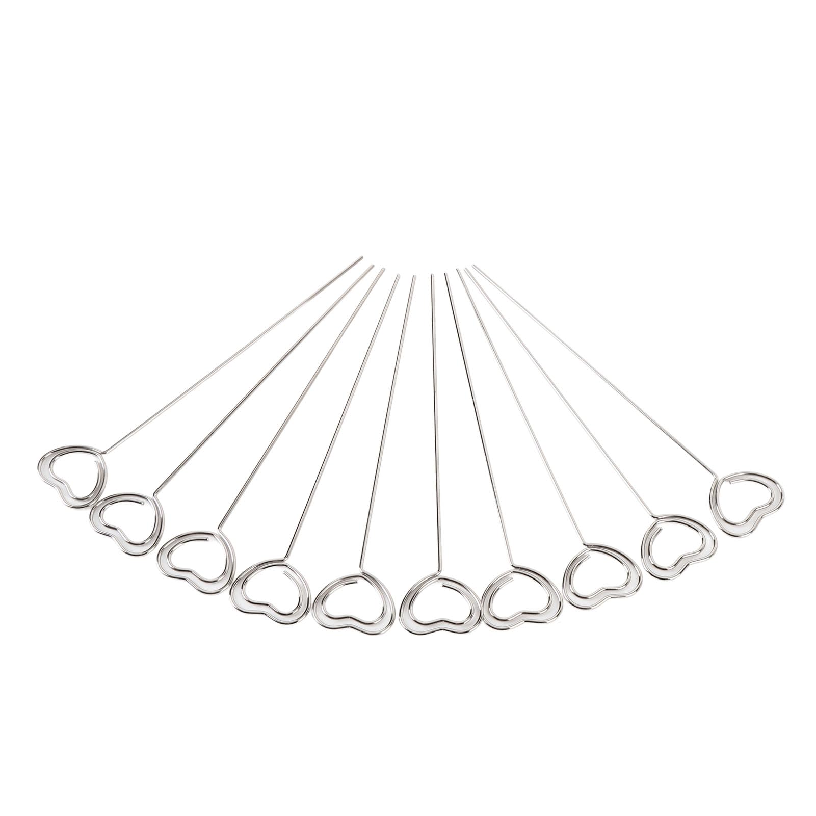 AYNEFY Heart Shape Metal Wire Photo Holder Clamps Picture Card Memo Note Holders for Wedding Table Name Number with Floral Design 50Pcs