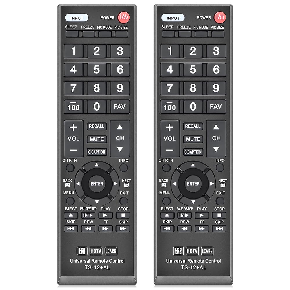[Pack of 2] Newest Universal Remote Control Replace for Toshiba TV Remote and All Toshiba TV Replacement for LCD LED HDTV Smart TVs Remote