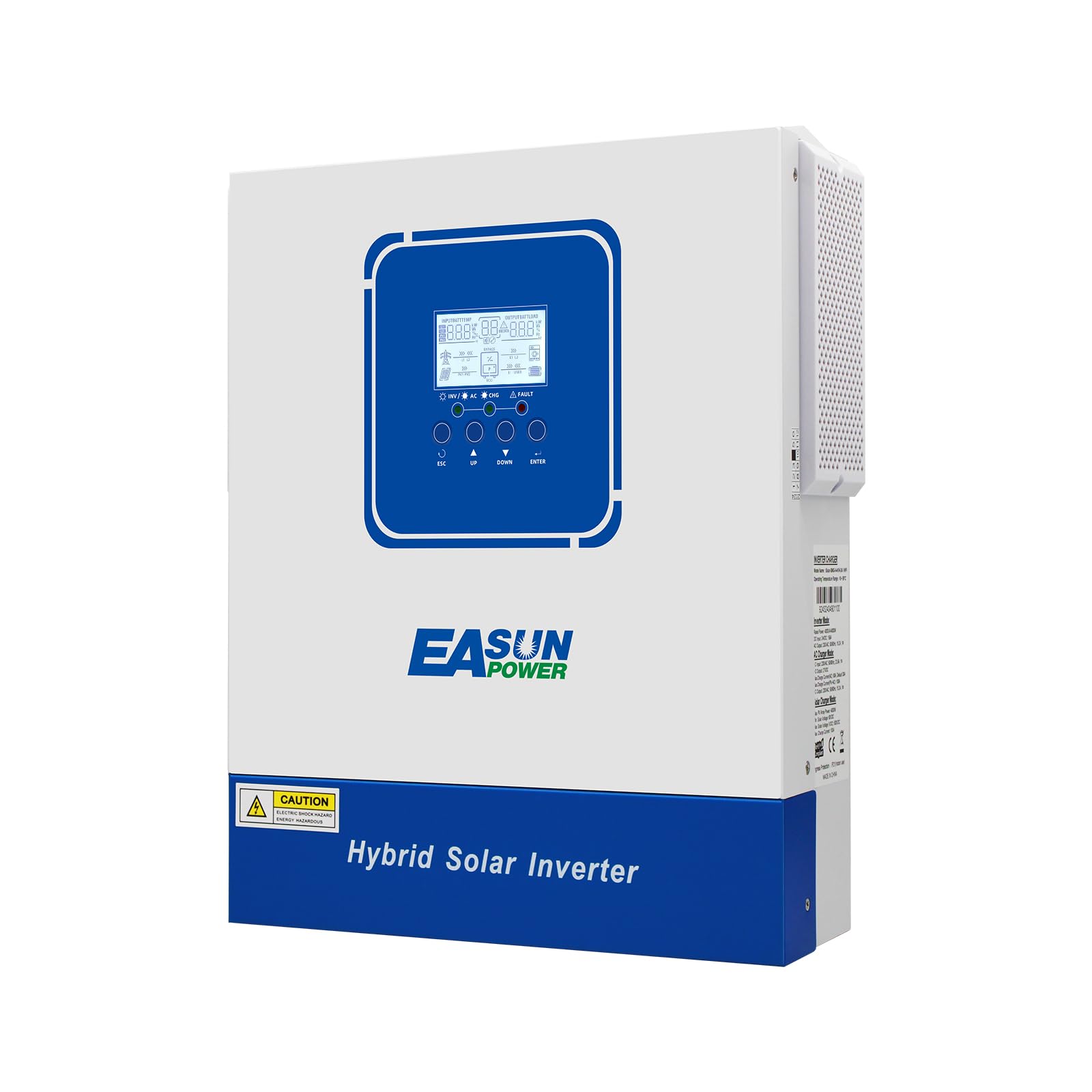 POWLAND 3200 W Hybrid Inverter 24 V, Mains Independent Pure Sine Wave Inverter, DC to AC 230 V, Maximum PV 30-500 VDC, for Lead and Lithium Batteries, with WiFi Module (SMG II 3.2)