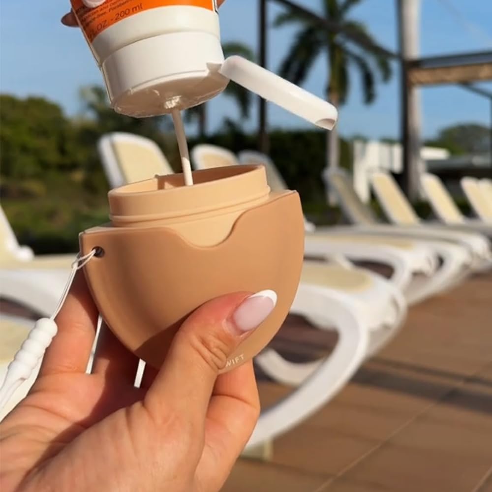 Applicateur de crème solaire portable pour adultes et familles, enfants avec rouleau et éponge rechargeable, ensemble de pinceaux Sunblock Buddy avec capuchons de protection, applicateur de lotion