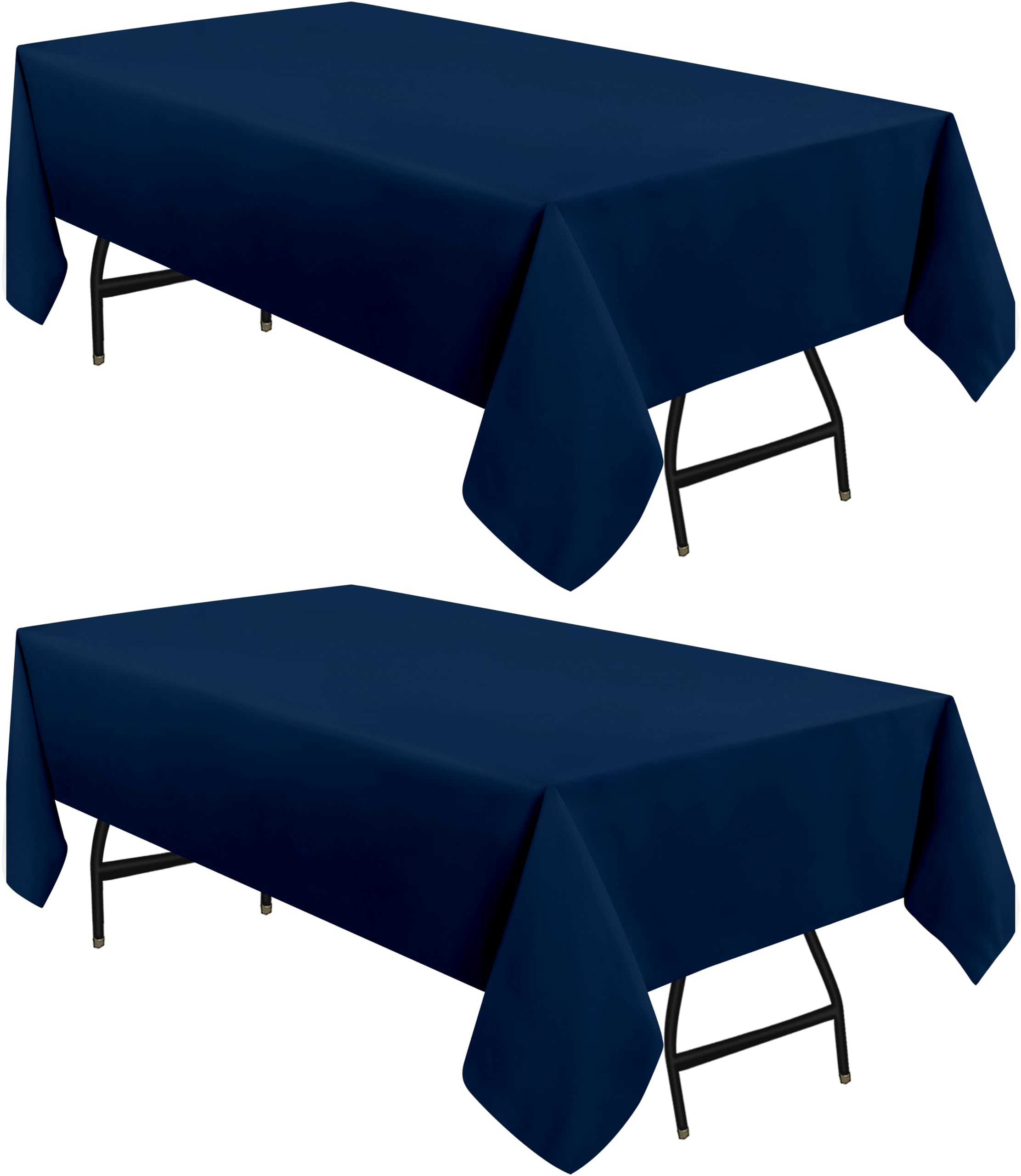 Utopia Kitchen Navy Rectangle Tablecloth 152X213cm - Table Cover Machine Washable Table Cloth Perfect For Parties, Weddings And Festivals (60X84 Inches)