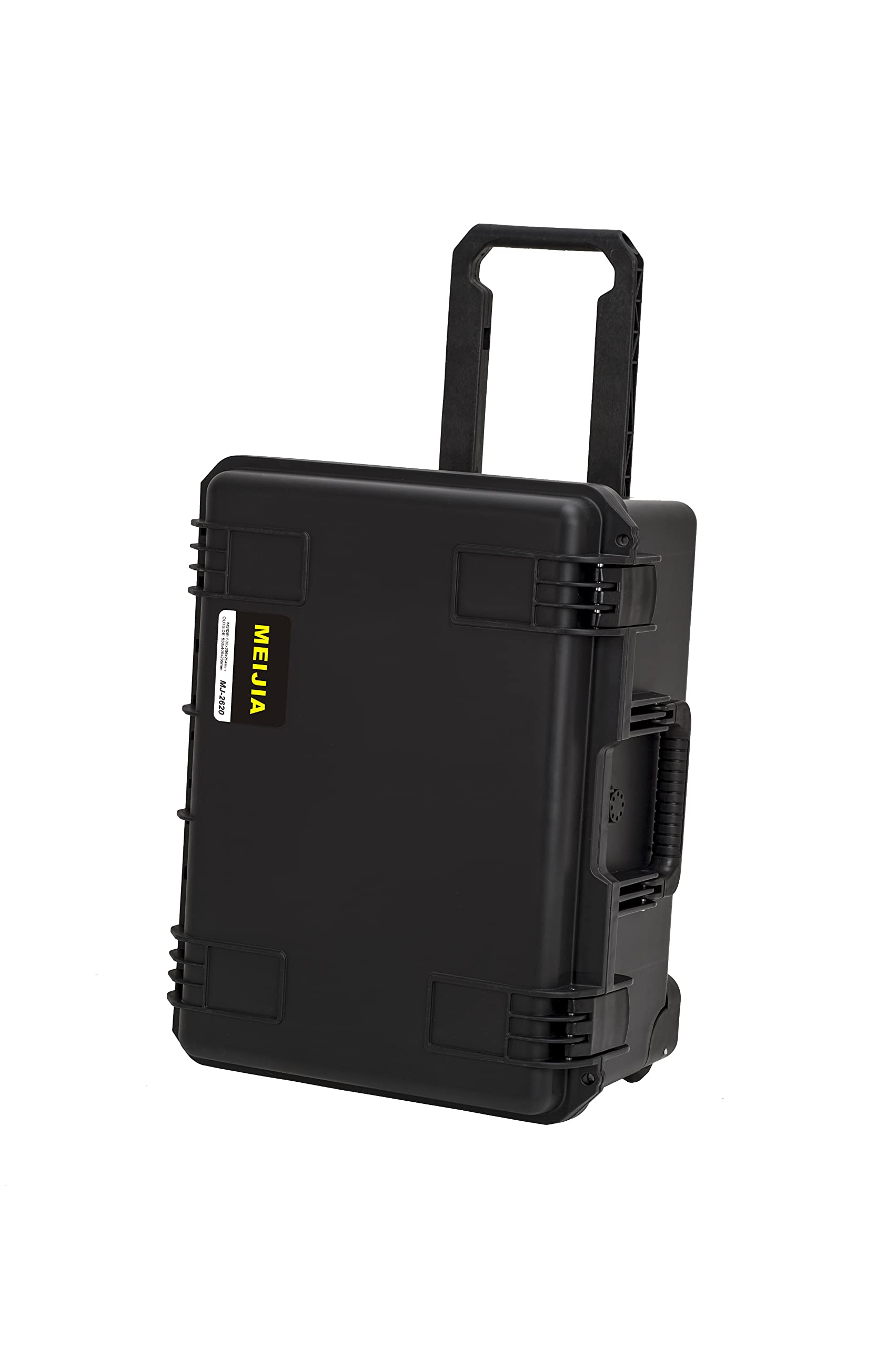 MEIJIA Portable All Weather Waterproof Rolling Hard Case,Camera Case with Customizable Fit Foam,Lightweight design with pull handle and wheels,21.2"